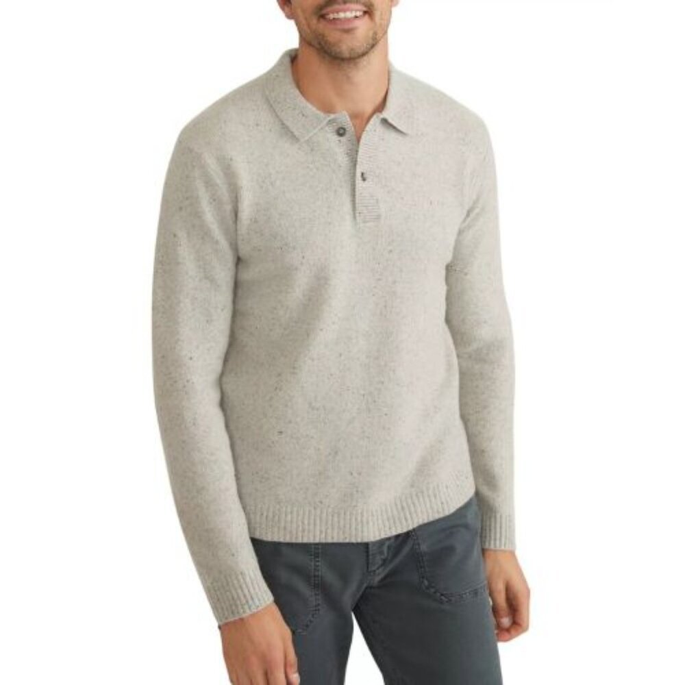 Marine Layer Henry Merino Wool Polo Shirt Sweater Size Large 51652